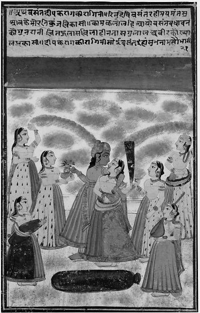 Krishna and Radha Celebrating Holi