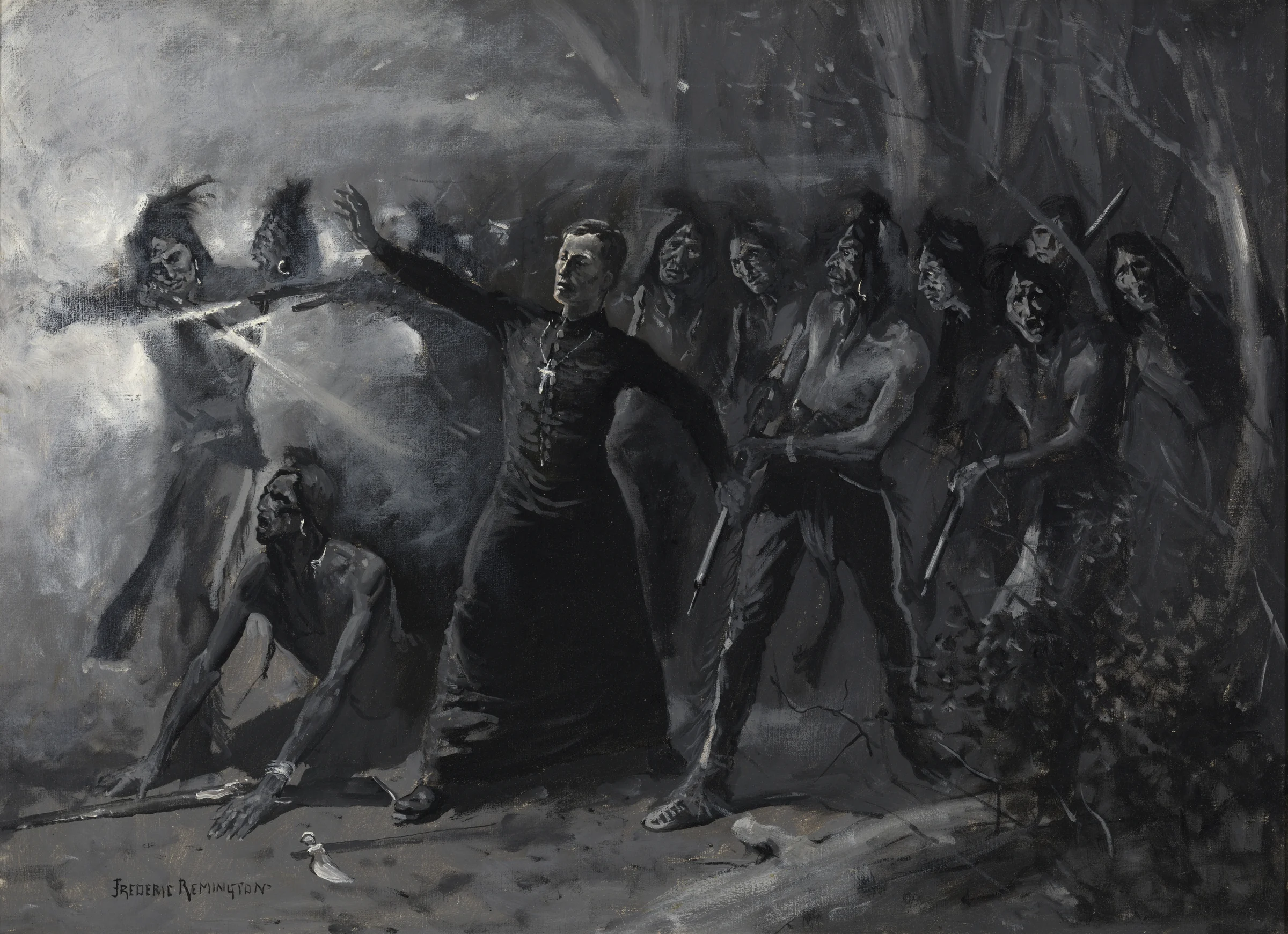 Father Lacombe Leading the Indians