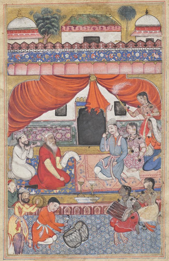 Preparation for the marriage of Mahmuda to the Young Vizier, from a Tuti-nama (Tales of a Parrot): Thirty-third Night
