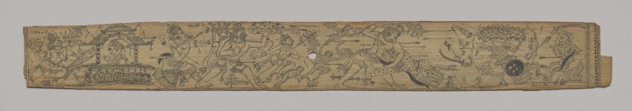 The Monkeys and Bears Fight Ravana and His Demons (verso), from a Romance of Chandrabhanu and Lavanyavati of Upendra Bhanja (Indian, died 1740)