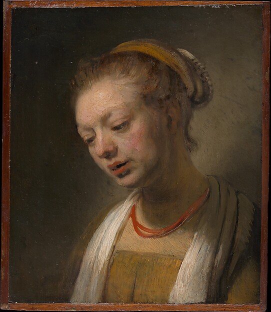 Young Woman with a Red Necklace — Rembrandt (Rembrandt van Rijn)