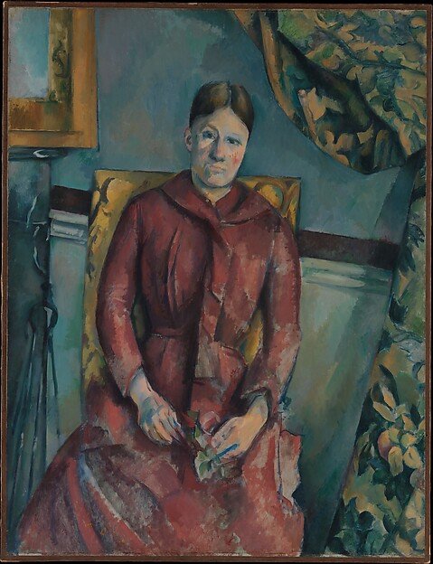 Madame Cézanne (Hortense Fiquet, 1850–1922) in a Red Dress