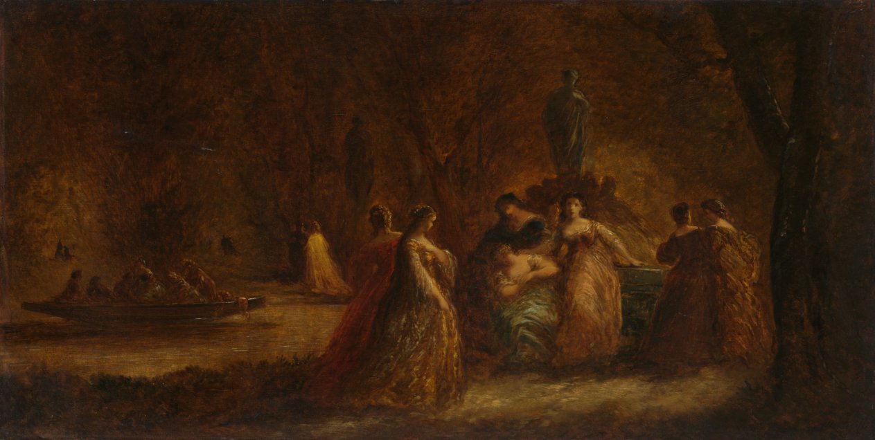 A Woodland Fête — Adolphe Monticelli (French, 1824–1886)