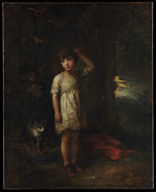 A Boy with a Cat—Morning