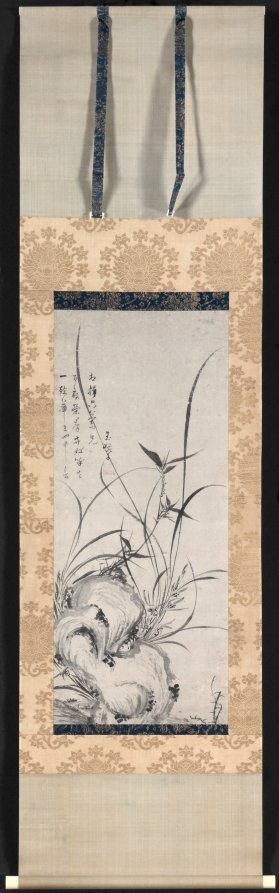 Rock, Bamboo, and Orchids
