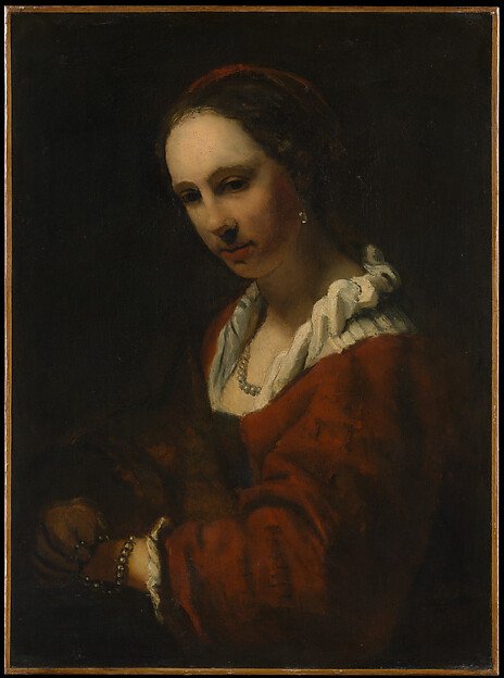 Young Woman with a Pearl Necklace — Willem Drost