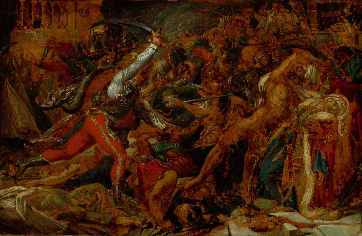 Sketch for "The Revolt at Cairo" — Anne-Louis Girodet de Roucy-Trioson (French, 1767–1824)