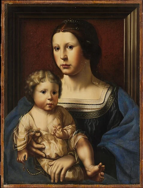 Anna van Bergen (1492–1541) and Her Son Hendrik (born 1519) as the Virgin and Child — Jan Gossart (called Mabuse)