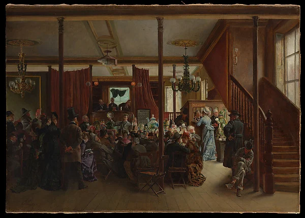 Auction Sale in Clinton Hall, New York, 1876 — Ignacio de León y Escosura