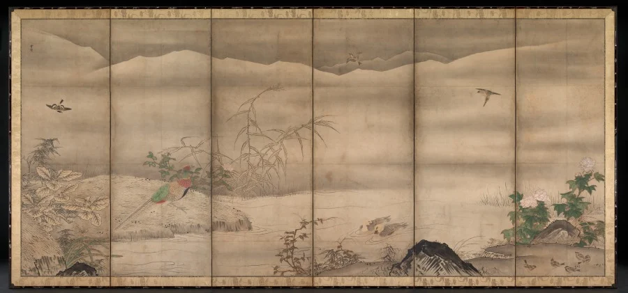 Birds and Flowers in a Landscape of the Four Seasons — Sesshū Tōyō (Japanese, 1420–1506)