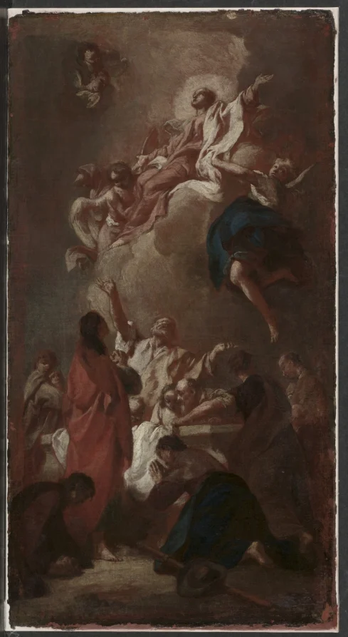 Sketch for "The Assumption of the Virgin" (for St. James, Zbraslav, near Prague)? — Giovanni Battista Piazzetta (Italian, 1682–1754)