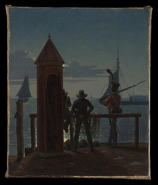 View from the Citadel Ramparts in Copenhagen by Moonlight — Martinus Rørbye