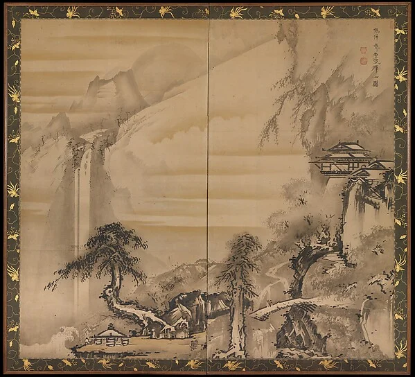 Chinese Scholar Contemplating a Waterfall — Soga Shōhaku