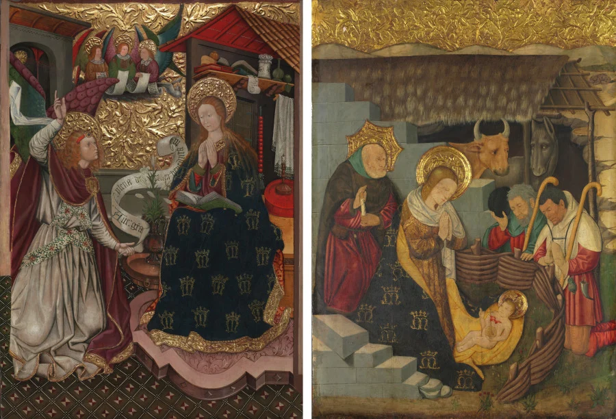 The Annunciation and The Nativity — Jaume Ferrer the Younger (Spanish, Catalonia died c. 1460/70)