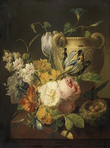 Flowers by a Stone Vase — Peter Faes