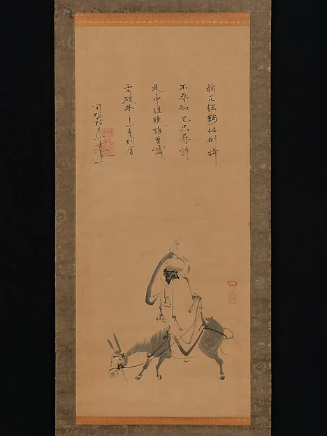 The Chinese Poet Pan Lang on a Donkey — Kano Kōya