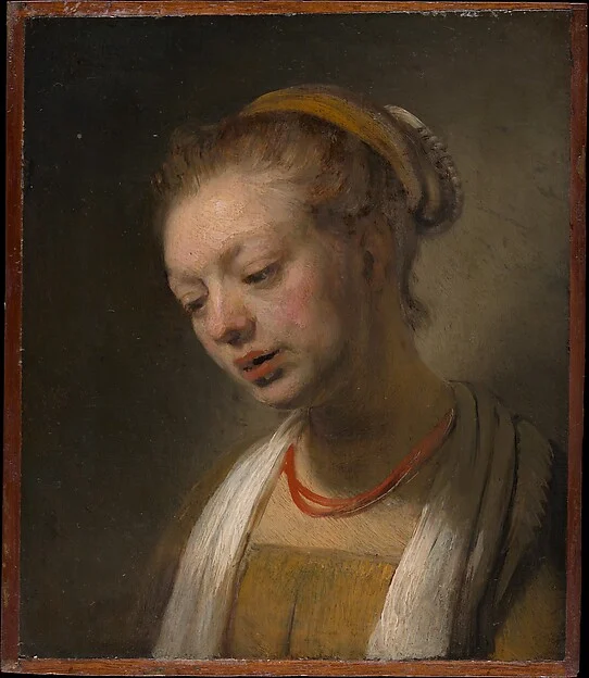 Young Woman with a Red Necklace — Rembrandt (Rembrandt van Rijn)