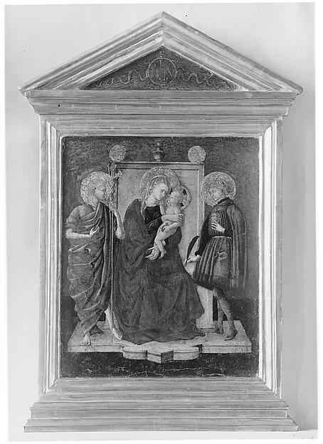 Madonna and Child Enthroned with Saint John the Baptist and Another Saint — Italian (Florentine) Painter