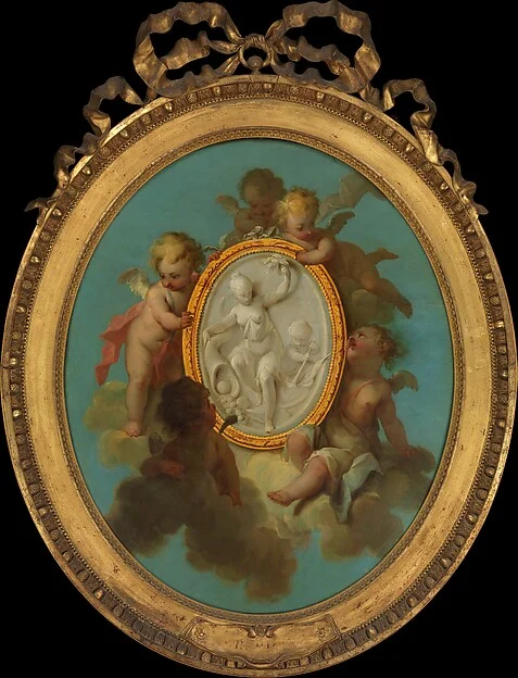 Putti with a Medallion — Charles Dominique Joseph Eisen
