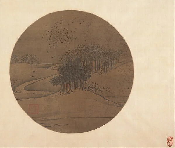 Crows and Bare Trees in Winter — Unidentified artist