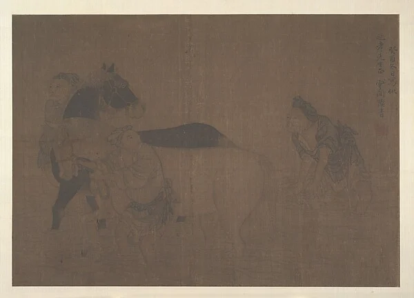 Washing a Horse — Unidentified artist