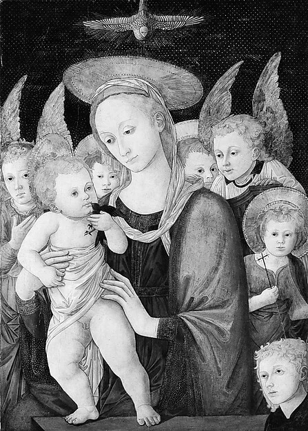 Madonna and Child with the Infant Saint John the Baptist and Angels — Master called Pseudo-Pier Francesco Fiorentino