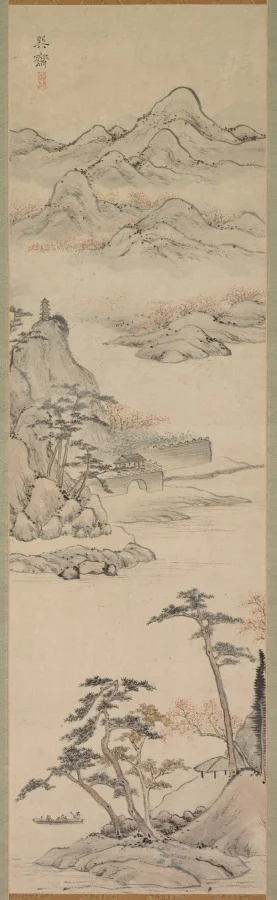 Landscape with Boaters — Kimura Kenkadō (Japanese, 1736–1802)
