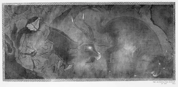Boy with Two Goats — Unidentified artist