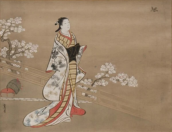Parody of Murasaki, from "Lavender" (Wakamurasaki), chapter 5 of the Tale of Genji — Kawamata Tsuneyuki
