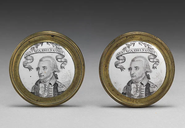 Pair of knobs depicting George Washington