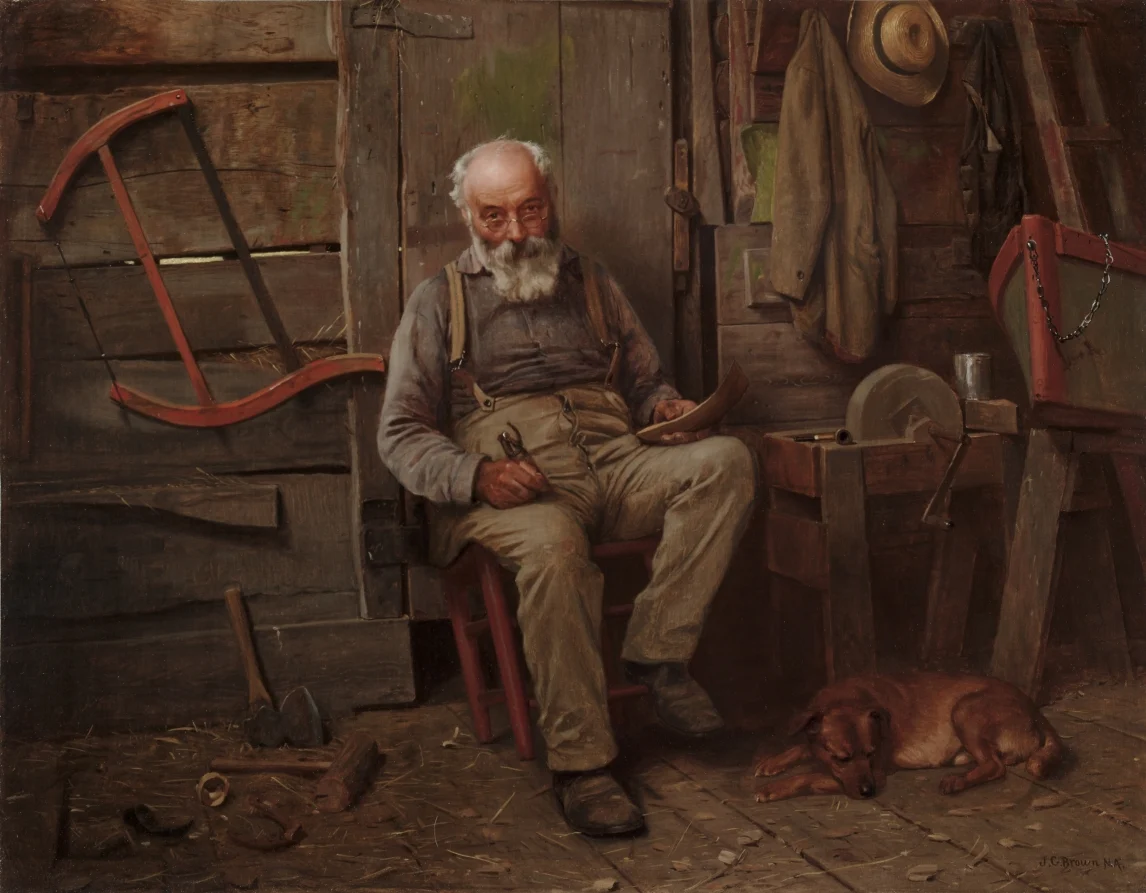 A Builder of Boats — John George Brown (American, born England, 1831–1913)