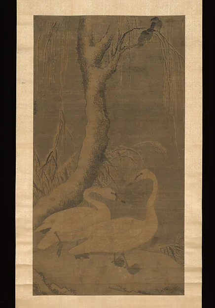 Swans and Winter Landscape — Unidentified artist