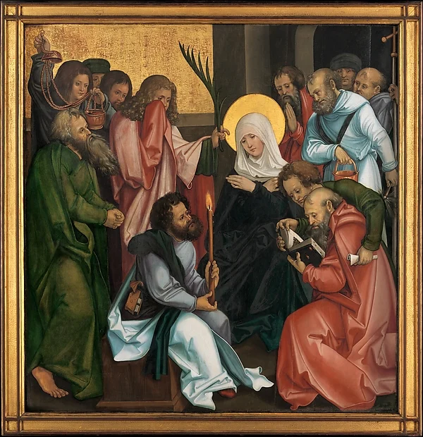 The Dormition of the Virgin; (reverse) Christ Carrying the Cross — Hans Schäufelein
