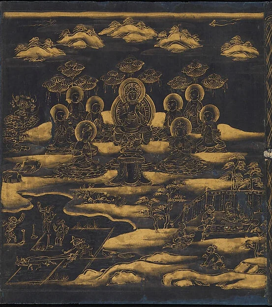 “Parable of the Medicinal Herbs” (Yakusōyu), Chapter 5 of the Lotus Sutra (Saddharma pundarika) — Unidentified artist