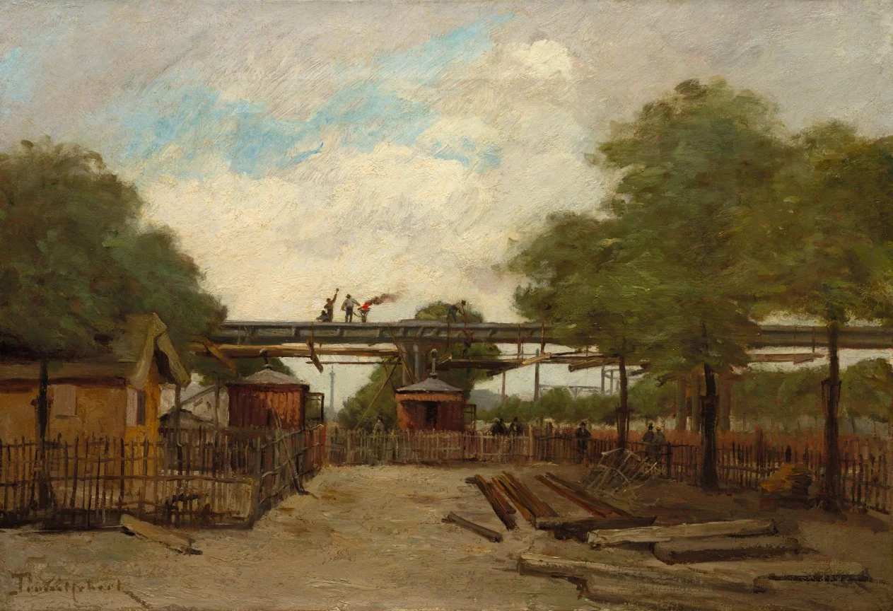 Construction of an Elevated Railway:  Bridge over the Cours de Vincennes — Paul Désiré Trouillebert (French, 1829–1900)