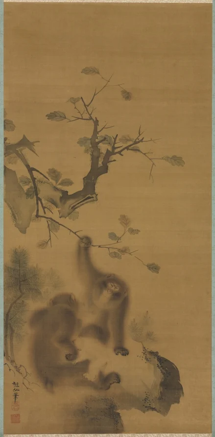 Monkeys on a Rock Ledge — Mori Sosen (Japanese, 1747–1821)