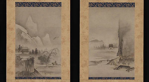 Two Views from the Eight Views of the Xiao and Xiang Rivers — Kantei