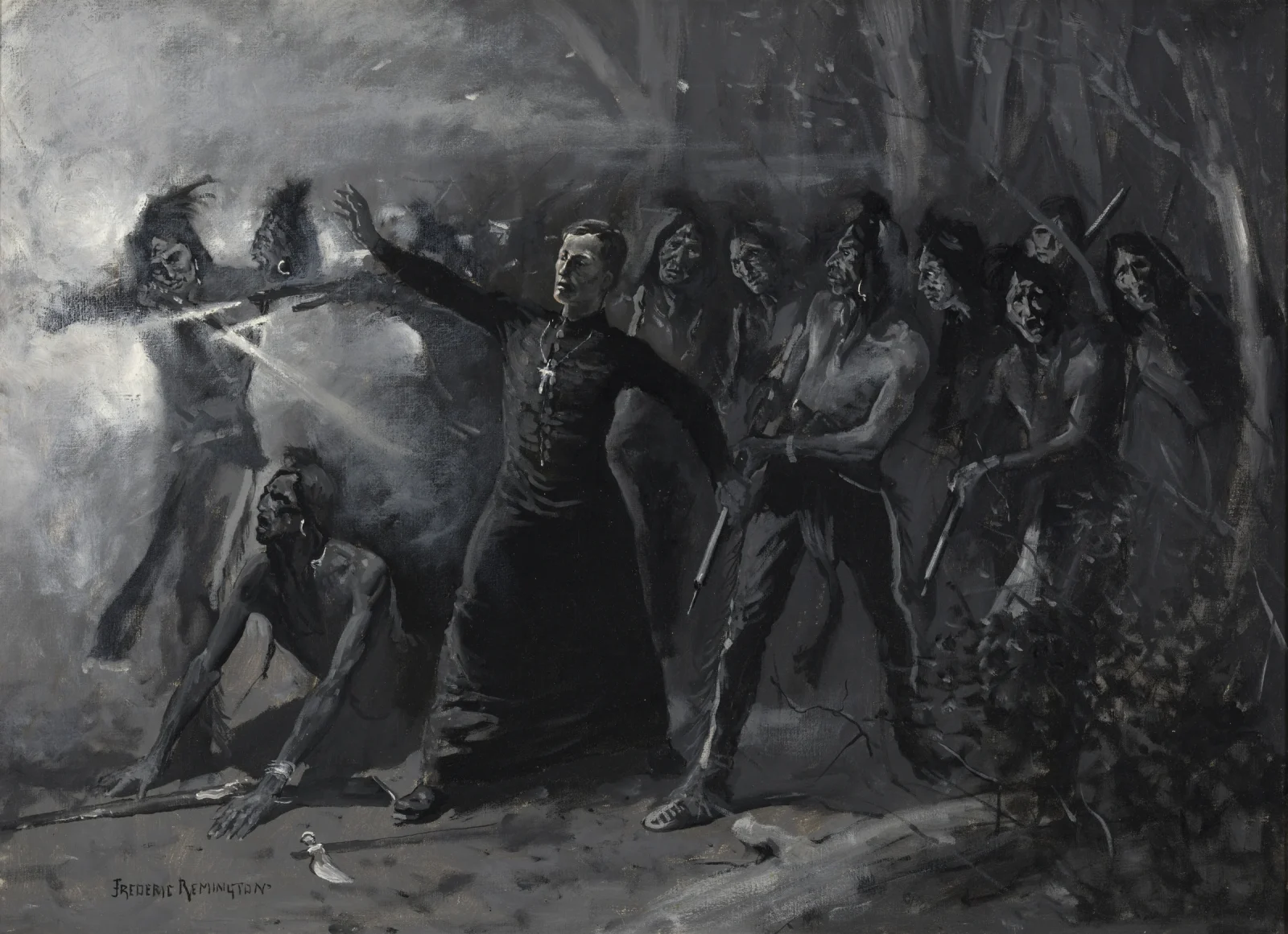 Father Lacombe Leading the Indians