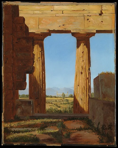 Columns of the Temple of Neptune at Paestum — Constantin Hansen