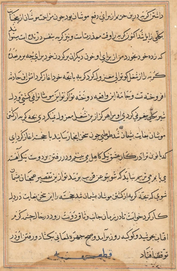 Page from Tales of a Parrot (Tuti-nama): text page