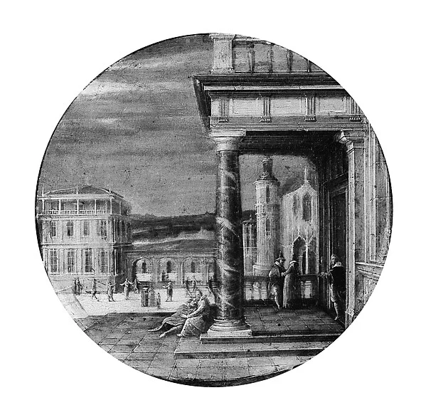 A Renaissance Portico with Elegant Figures — Hendrick van Steenwijck II