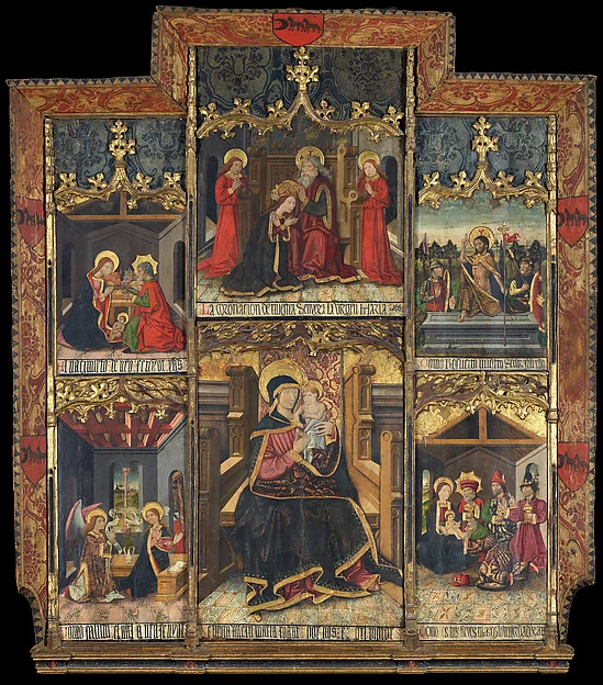 Virgin and Child Enthroned with Scenes from the Life of the Virgin — Morata Master