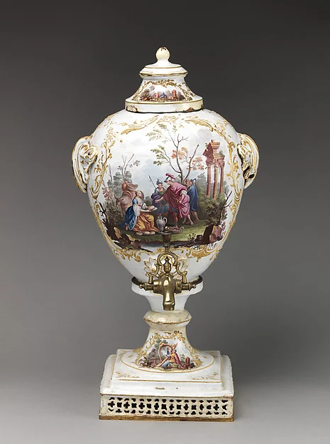 Hot water urn with biblical scenes