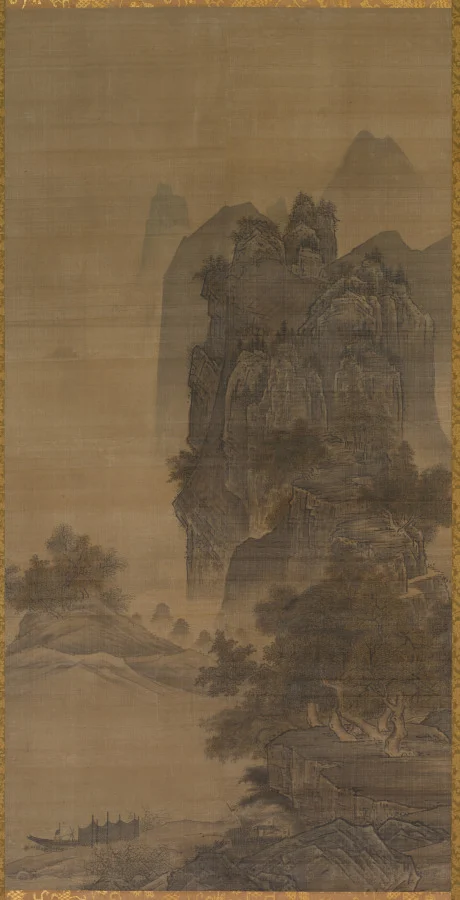 Sunset Glow over a Fishing Village, from Eight Views of Xiao-Xiang — Sesshū Tōyō (Japanese, 1420–1506)