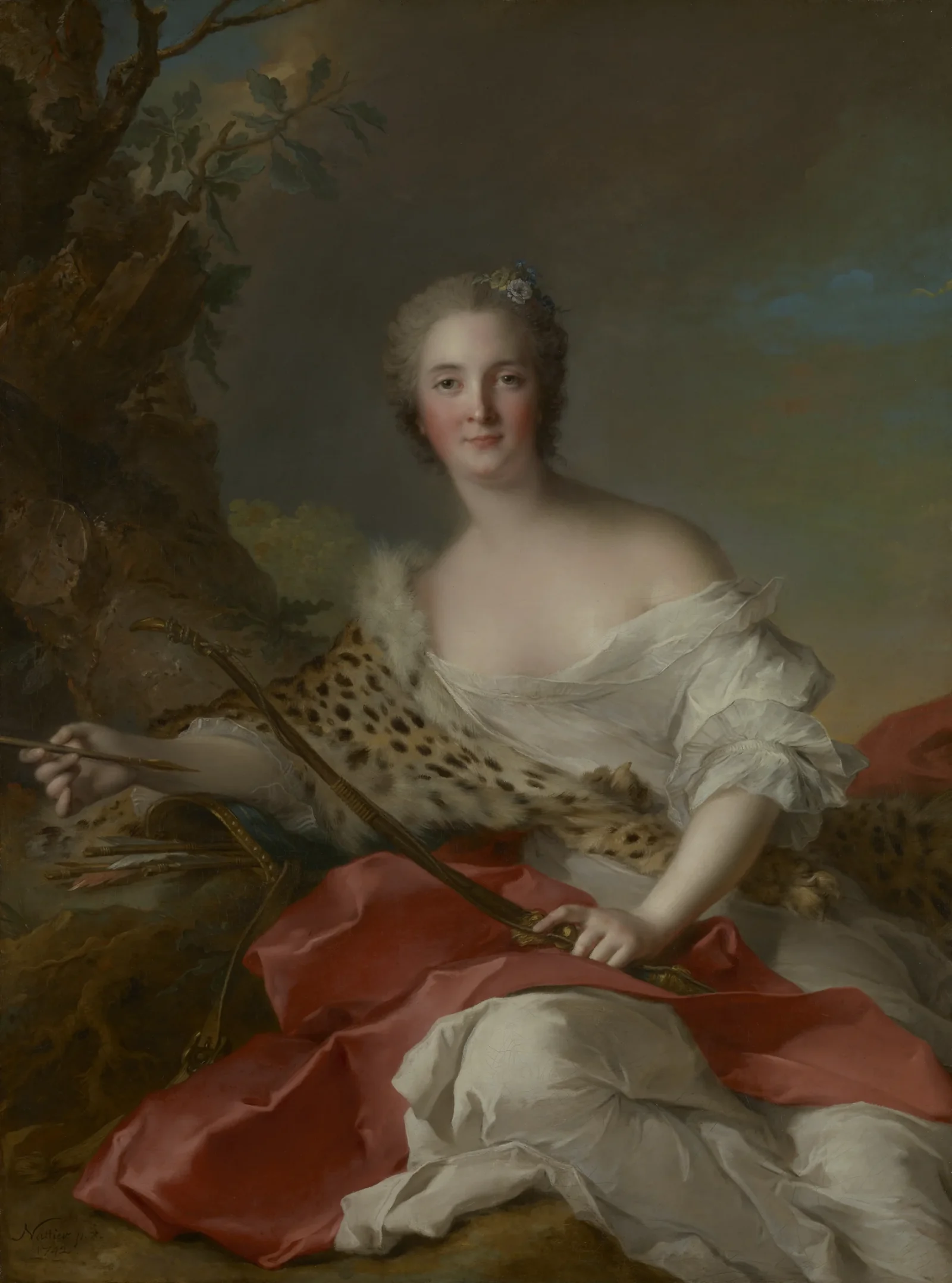 Portrait of Madame Bonnier de la Mosson as Diana (Constance-Gabrielle-Magdeleine du Monciel de Lauraille