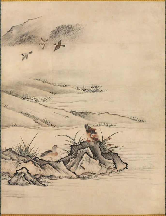 Flowers and Birds in a Spring Landscape — Kano Motonobu (Japanese, c. 1476–1559)
