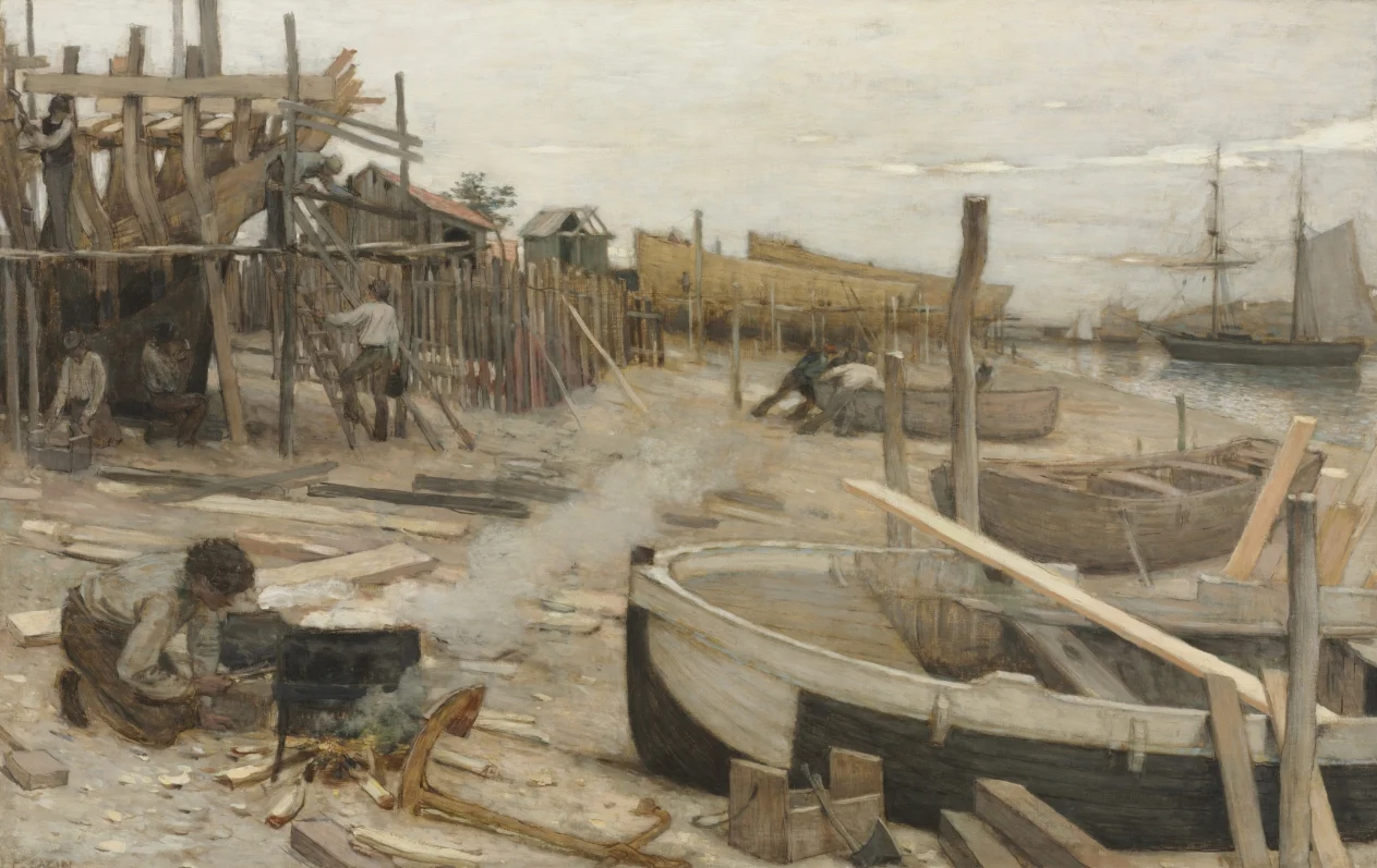 The Boatyard — Jean-Charles Cazin (French, 1841–1901)
