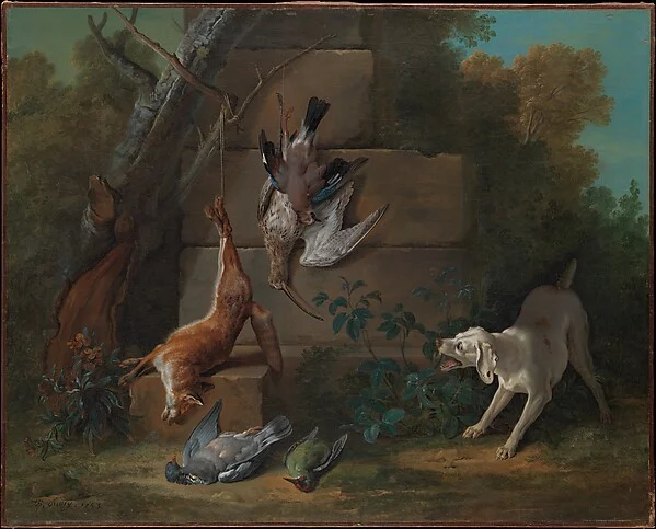 Dog Guarding Dead Game — Jean-Baptiste Oudry