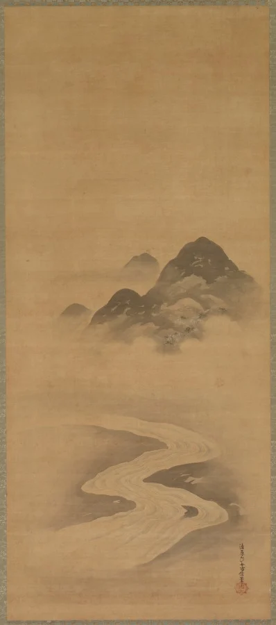 Minamoto no Nakakuni Visits Lady Kogō — Kiyohara Yukinobu (Japanese, 1643–1682)