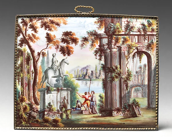 Plaque with classical landscape